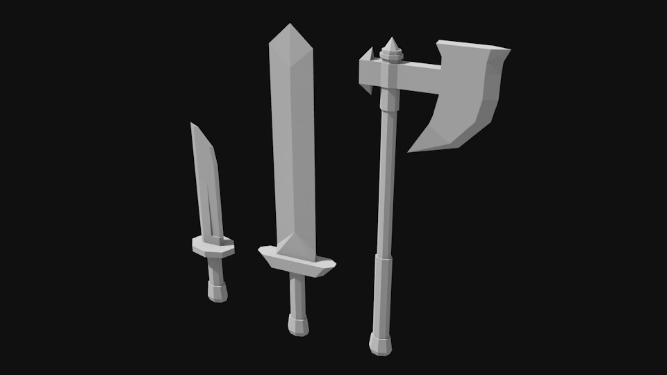 Low Poly Weapons preview image 1